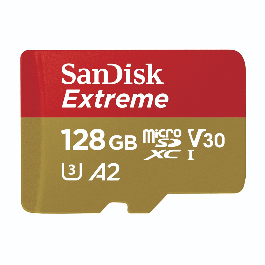 SanDisk 121586  Extreme microSDXC 128 GB + SD Adapter 190 MB s and 90 MB s A2 C1