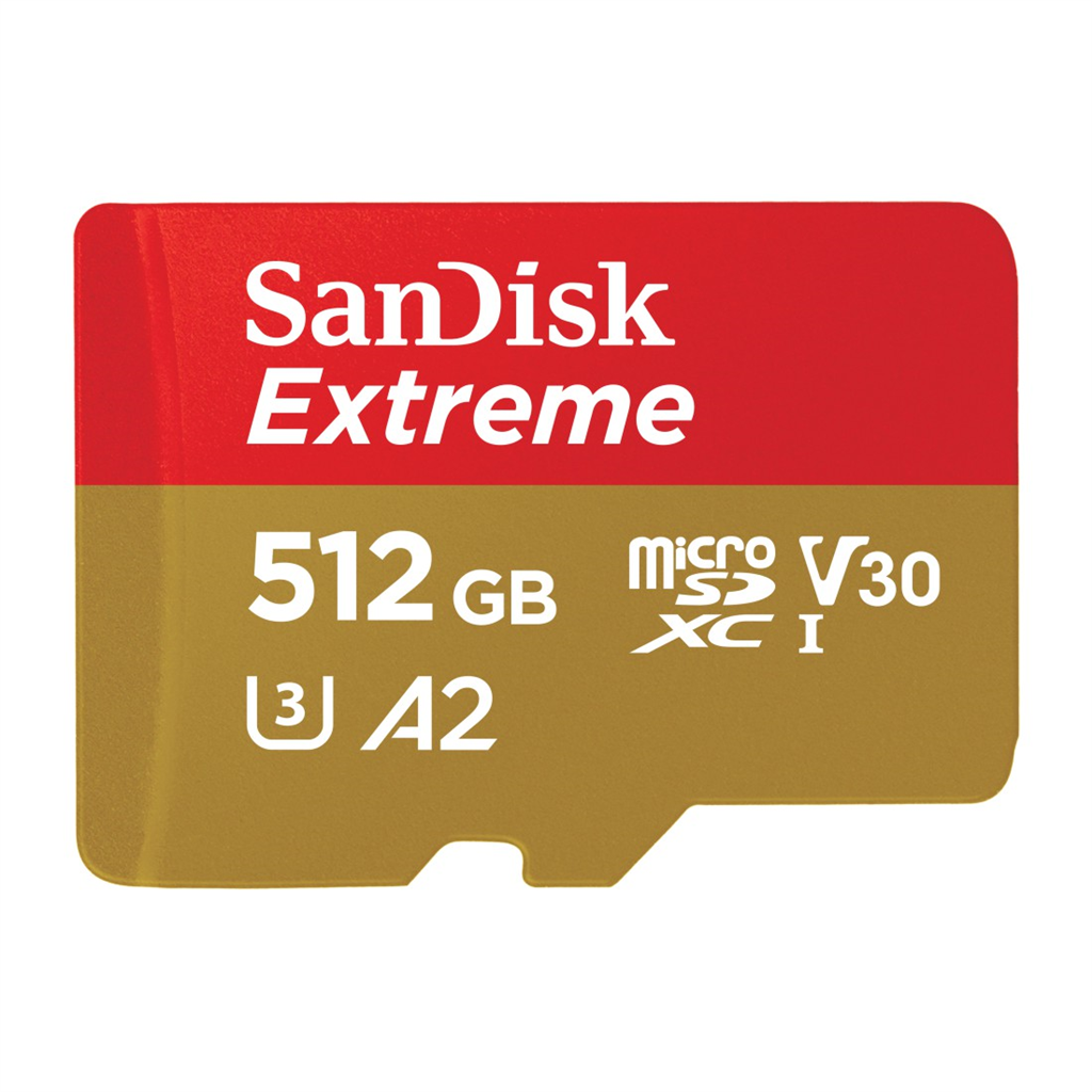 SanDisk 121589  Extreme microSDXC 512 GB + SD Adapter 190 MB s and 130 MB s  A2
