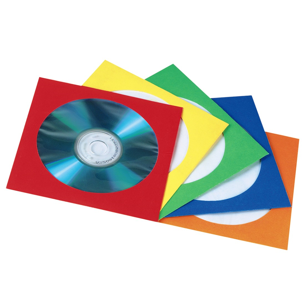 HAMA 78369  papierové obaly na CD DVD, farebné, balenie 100 ks (cena za balenie)