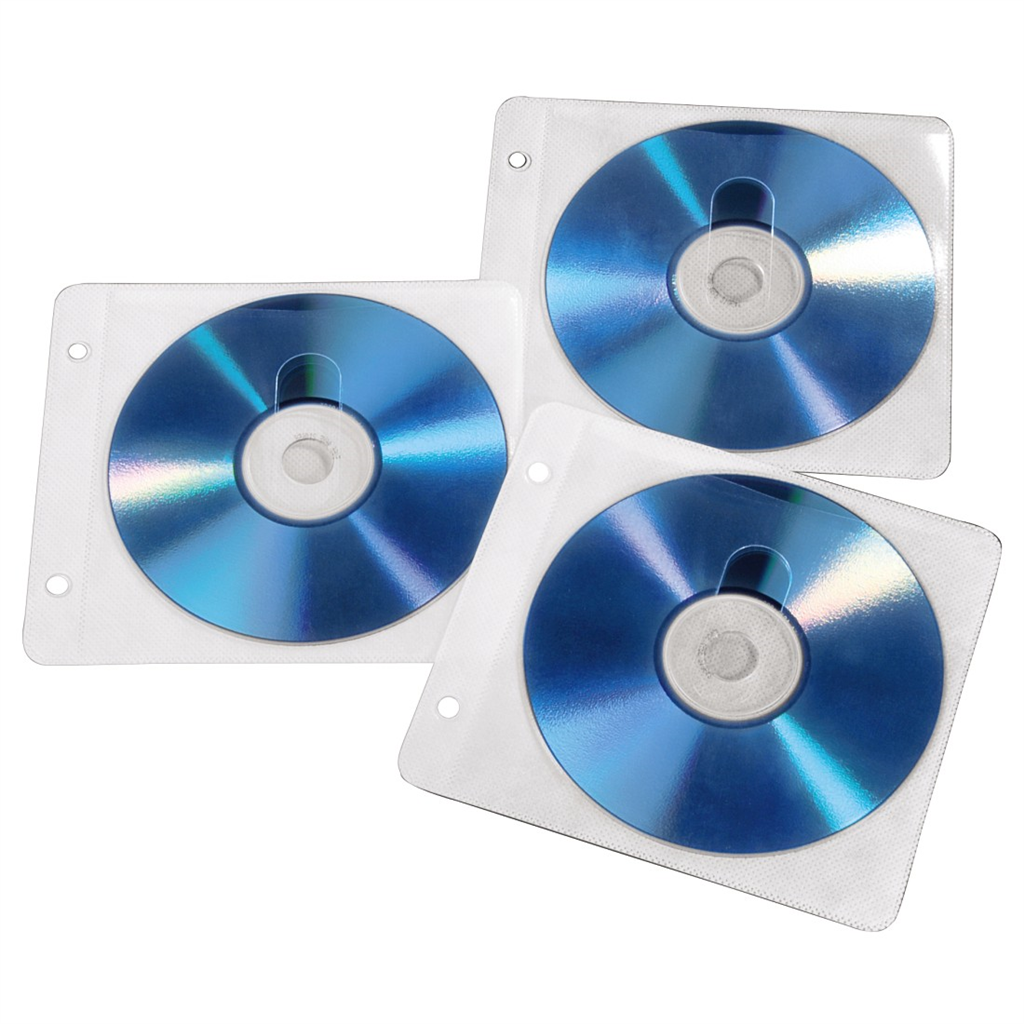 HAMA 84101  obal na 2 CD DVD, pre krúžkové zakladače, biely, balenie 50 ks (cena