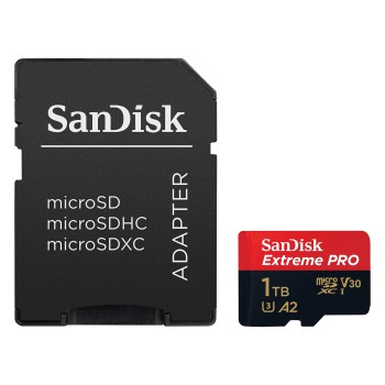 SanDisk 183572  Extreme Pro microSDXC 1 TB 170 MB s A2 C10 V30 UHS-I U3, adapter