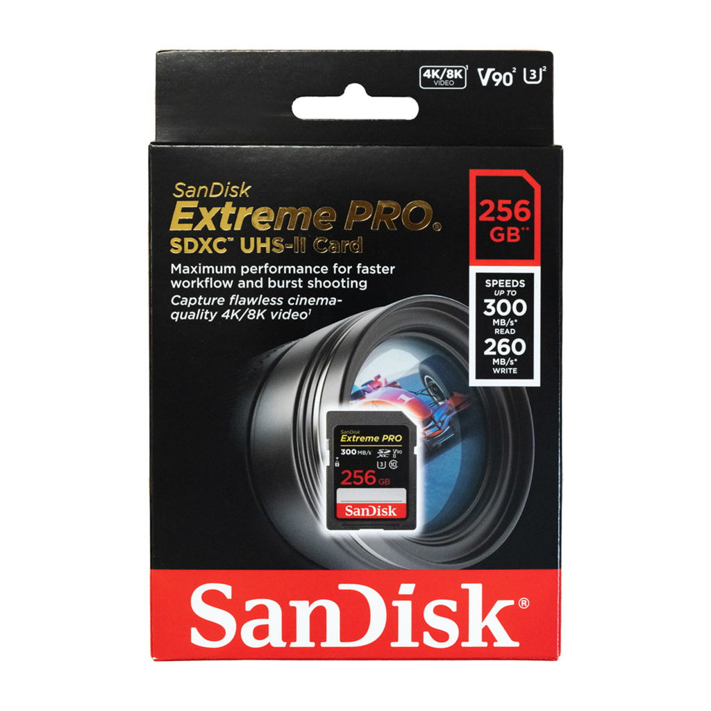 SanDisk 215414  Extreme PRO 256 GB SDXC Memory Card up to 300 MB s, UHS-II, Clas