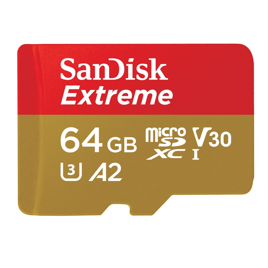 SanDisk 121585  Extreme microSDXC 64 GB + SD Adapter 170 MB s and 80 MB s A2 C10